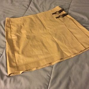Tan / Camel Suede like mini wrap skirt